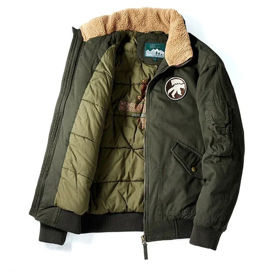 Winter Men Aviator Jackets Casual Loose Male Outerwear Bomber Coats Thickened and Flannel Jackets Thicker Warm Workwear Parkas