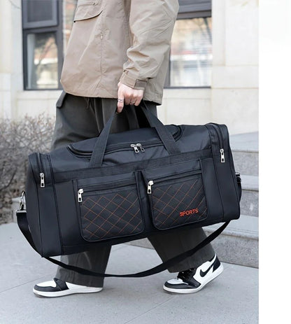 Men Nylon Travel Duffel Bag Large Capacity Handbag Portable Outdoor Carry Luggage Convenient Practical Male's Weekend Gym Bag