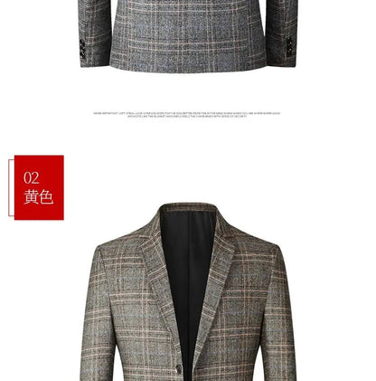 2024 New Spring Autumn Blazers Men Slim Fit British Plaid Formal Suits Male Jackets Party Wedding Business Casual Blazers Men