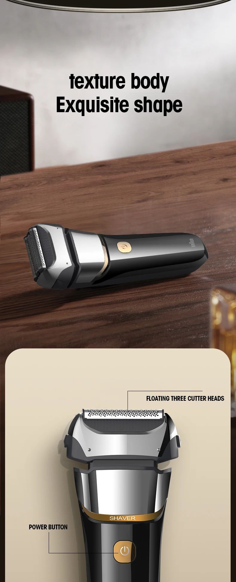 Originai Fang BRAUN FK608 Electric Shaver 4D For Men Rechargeable Shaving Beard Razor Trimmer Machine For Barber