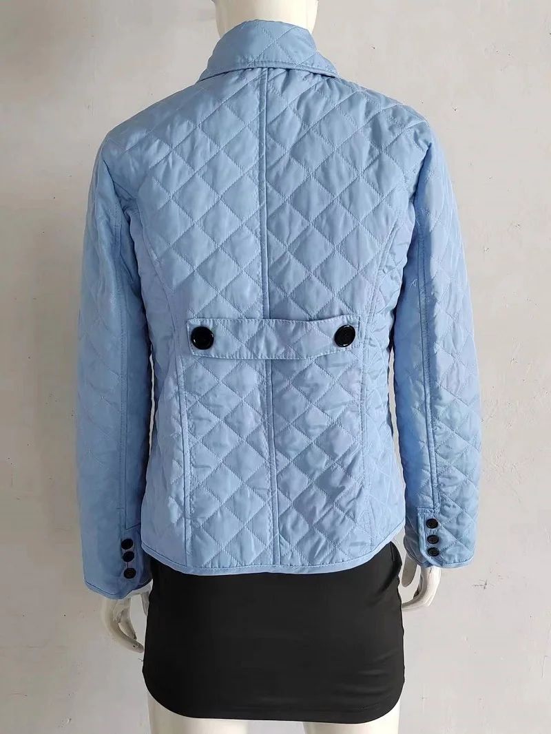 Women's Lightweight Quilted Jackets Autumn Winter Black Khaki Long Sleeve Button Down Casual Outwear Padded Coat with Pockets