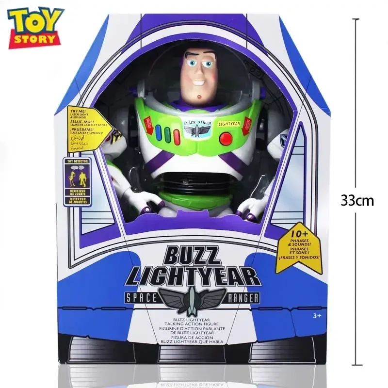 Brinquedo Genuíno Disney Toy Story Buzz Lightyear Space Ranger Modelo de Som Coleção de Mesa Boneco de Ação Buzz Lightyear Modelo de Brinquedo Presentes