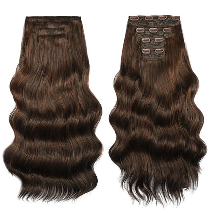Bio Body Wave Clip in Hair Extensions 22 polegadas 4 peças/lote 220g Macio Natural Fibra Sintética Resistente ao Calor Clip in