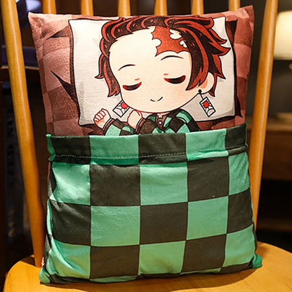 Demon Slayer Plush Stuffed Pillows Kimetsu No Yaiba Dakimakura Cute Anime Throw Pillow Kawaii Doll Tanjirou Nezuko Body Cushion
