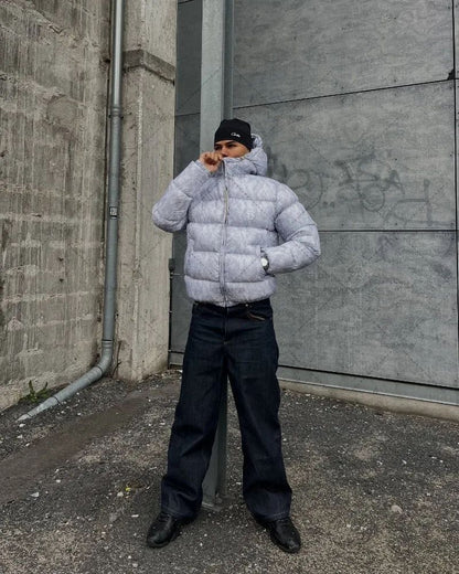 Autumn and Winter Trendy Casual Streetwear Harajuku Camouflage Waterproof Zipper Hooded Jacket Men Retro Loose Warm Coat Women