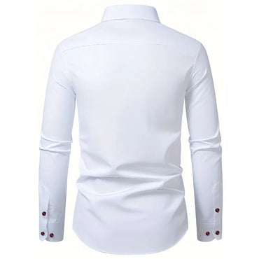 Men Tuxedo Shirt Brand New Men's Fashion Striped Long Sleeve Elastic Shirt Four Season Male Smart Casual Shirts