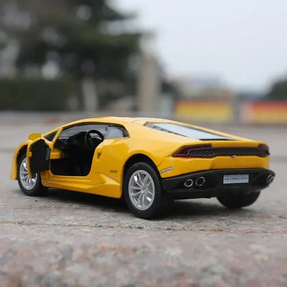 1:36 Lamborghini Huracan LP610-4 Super Sport Toy Car RMZ City Diecast Metal Miniature Model Pull Back Collection Gift For Boy