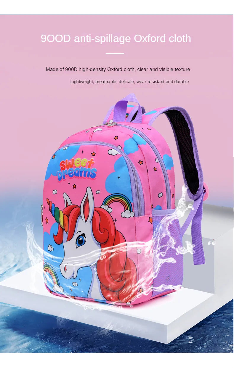 Bolsa Escolar Unicórnio de Desenho Animado para Meninos Meninas, Mochila Escolar de Grande Capacidade, Mochila de Jardim de Infância e Ensino Fundamental, Bolsa Infantil Kawaii