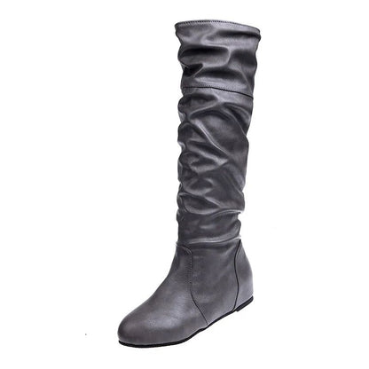 Flat Shoes Spring Autumn Women High Boots Long Western Cowboy Boots Women Footwear Large size 35-43 2024 Mid-Calf Boots Women