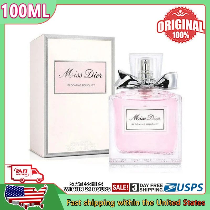 100ml Perfume Feminino de Longa Duração e Fragrância Leve, Marca Nova, Encontro Romântico, Encanto, Rosa Confiante, Spray Corporal