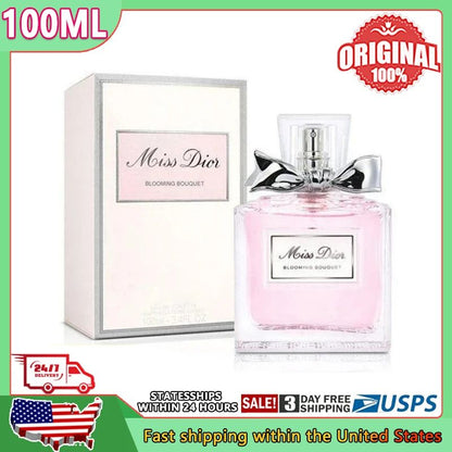 100ml Perfume Feminino de Longa Duração e Fragrância Leve, Marca Nova, Encontro Romântico, Encanto, Rosa Confiante, Spray Corporal
