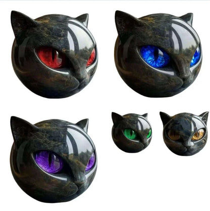 Exquisite Purple-Black Cat Stone Resin Sculpture A Meticulously Crafted,durable Decor Piece,perfect for Home or Office Display