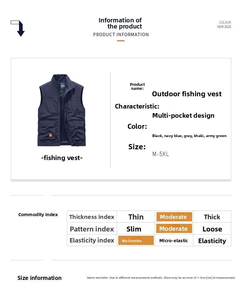Colete Masculino de Pesca Casual Acolchoado Confortável para o Outono e Primavera, Cor Sólida, Sem Mangas, Para Homens, Corta-Vento