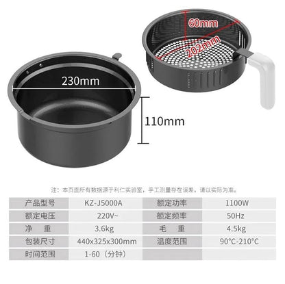 220V Automatic Double-Layer Electric Air Fryer Hot Pot Non-Stick Home Use Large Capacity Potatoes Fryer