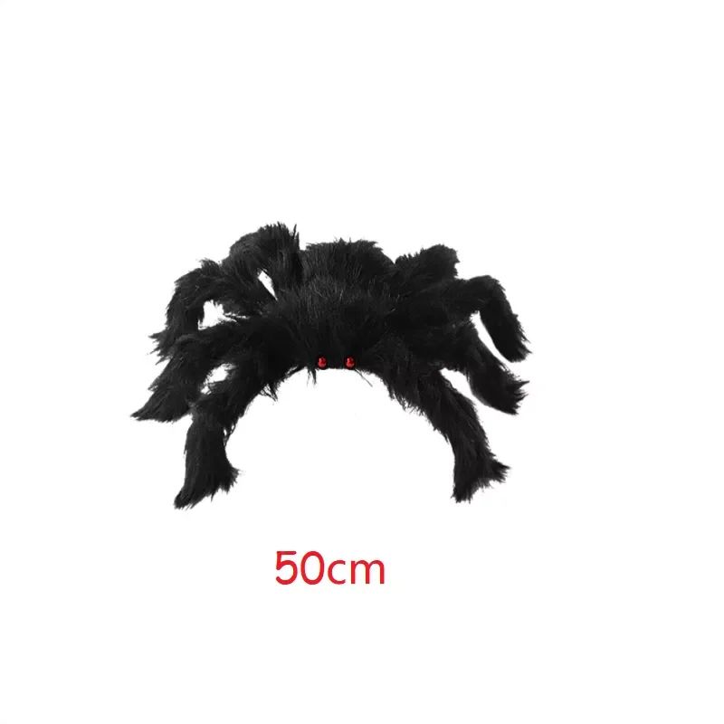 30cm/50cm/90cm/150cm/200cm Extra Large Plush Black Spider Outdoor Home Bar Party Haunted House Horror Props Halloween Decoration