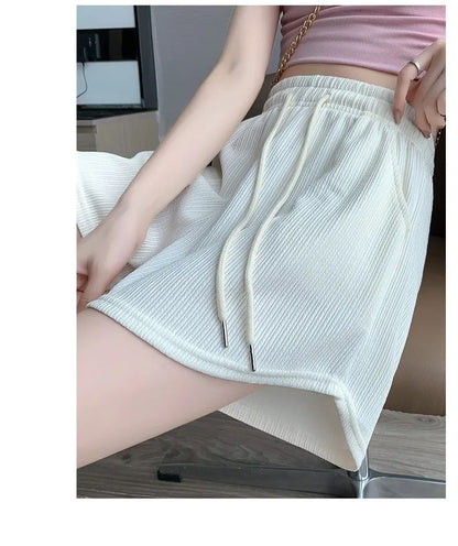 2025 New Summer Sports Shorts Women's Korean High Waist Loose Large tudent Youth Home Sleepwear Running Yoga Shorts