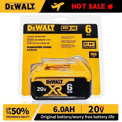 Bateria 100% Genuína Dewalt 20V, Bateria de Íon de Lítio Recarregável 2AH 5AH 6AH, Bateria de Substituição para Ferramenta Elétrica Dewalt DCB200