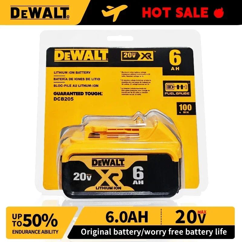 New 100% Original 6Ah 20V Original Dewalt Power Tool Battery DCB206 DCB206 20V Battery DCB205 DCB200