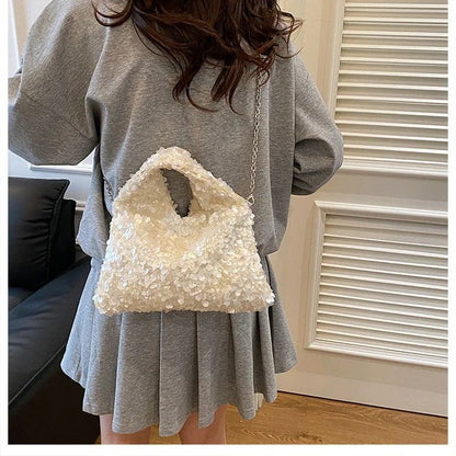 Exquisite Shining Sequins Square Women's Shoulder Bag Popularity Stylish Design Handbags High Quality Solid Sweet Crossbody Bags
