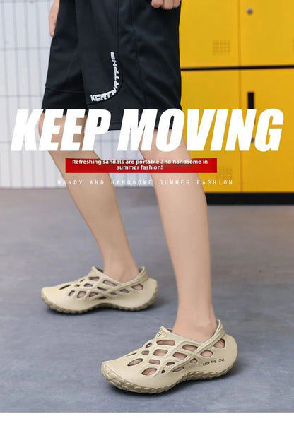 Summer Men Sandals Light EVA Men's Casual Shoes Hole Shoes Clogs Lovers Home Garden Outdoor Male Beach Flat Slippers Big Size