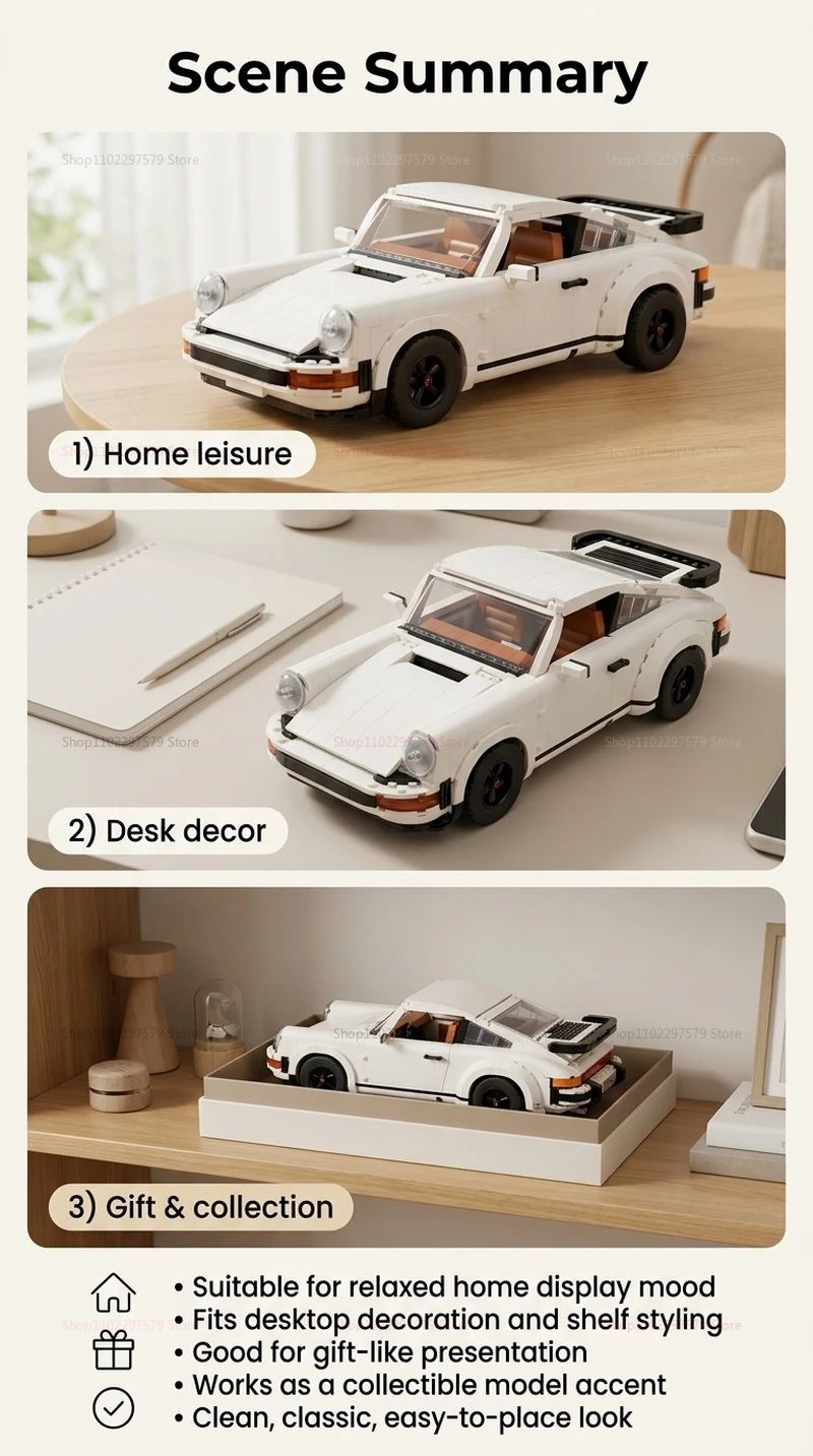 1458PCS Retro Car Building Blocks Set 2in1 Race Car Classic Car STEM Toy forTeens Adults Creative DIY Gift for  Christmas