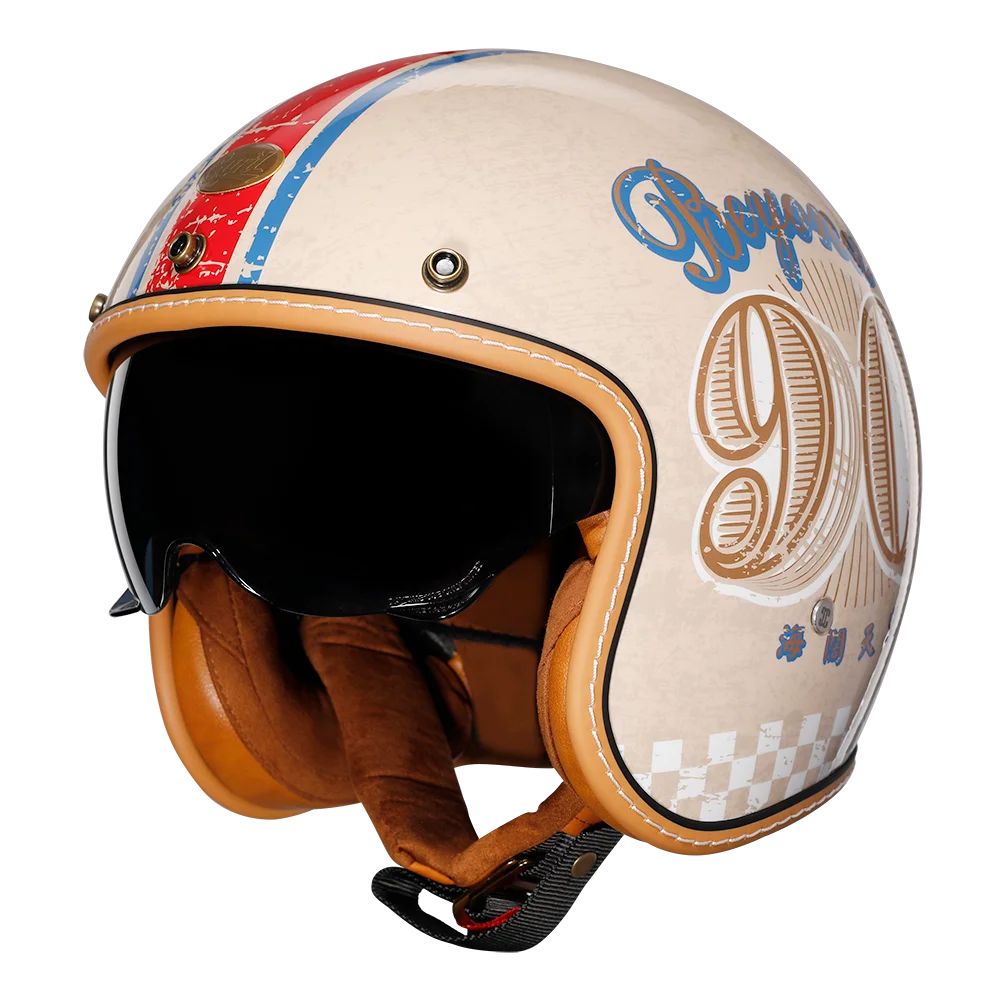 Capacetes Cyril para Motocicletas Acessórios 3/4 Abertos Leves Certificado DOT Segurança Retrô Cascos Moto Capacete
