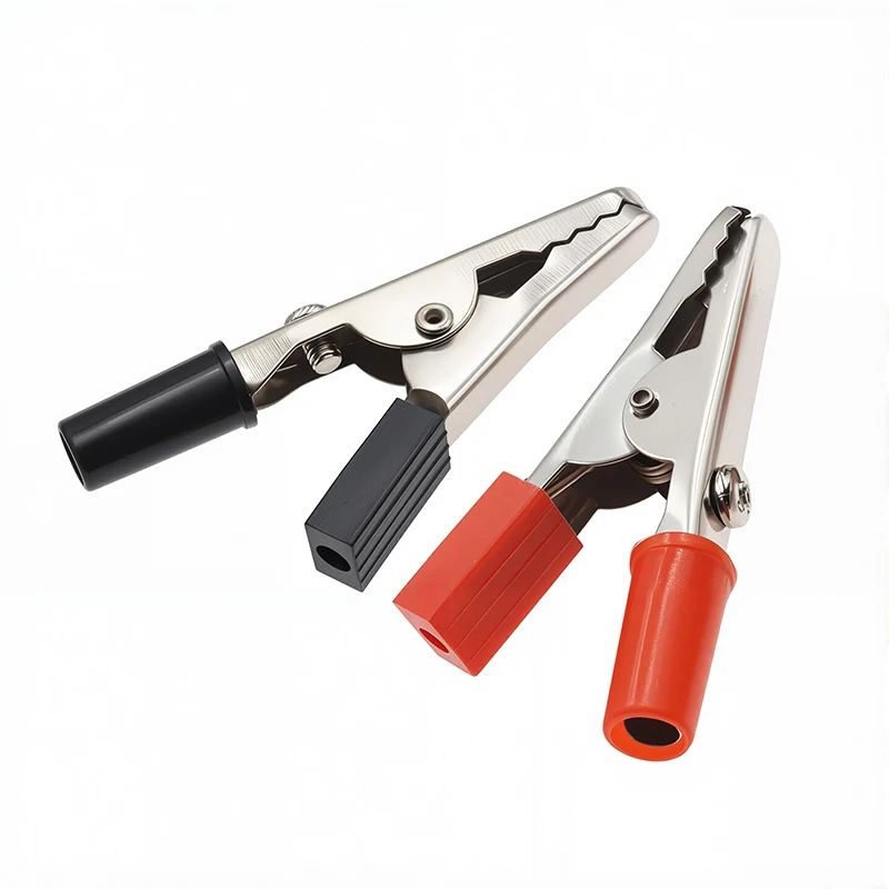 Electrician Wire Clips Insulated Crocodile Clip Plastic Handle Cable Lead Test Charging Clamp Metal Crocodile Clamp 53mm 20 Pcs