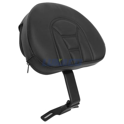 Motorcycle Adjustable Driver Rider Backrest Plug In Sissy Bar Seat Cushion Moto Pad For Harley Fatboy Heritage Softail 2007-2017