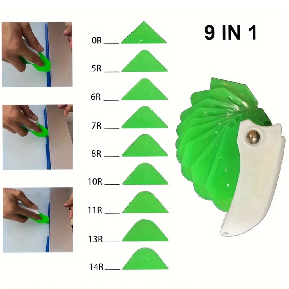 Ferramenta de calafetagem de silicone 9 em 1, espátula profissional para espalhar e remover rejunte de janelas e bordas de azulejos