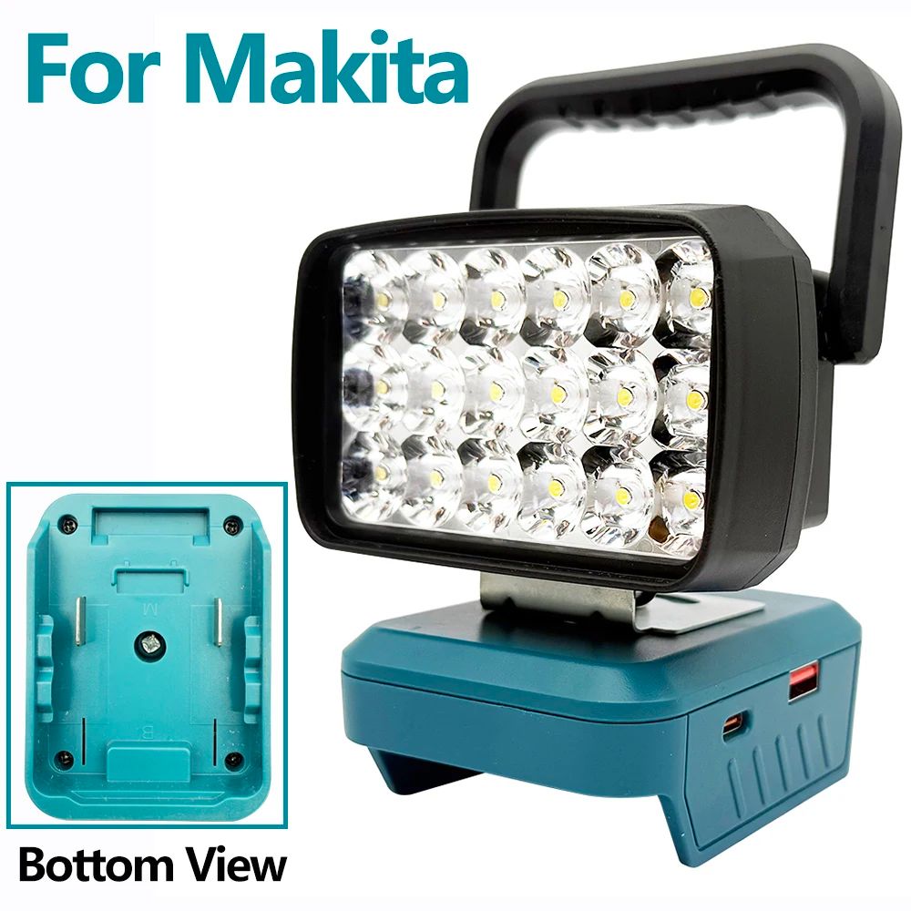 Para Makita Para Milwaukee Para Dewalt Para M18 Para Bosch Bateria de Lítio Estojo Banco de Potência USB Lanternas Holofote Luzes de Trabalho Lâmpada
