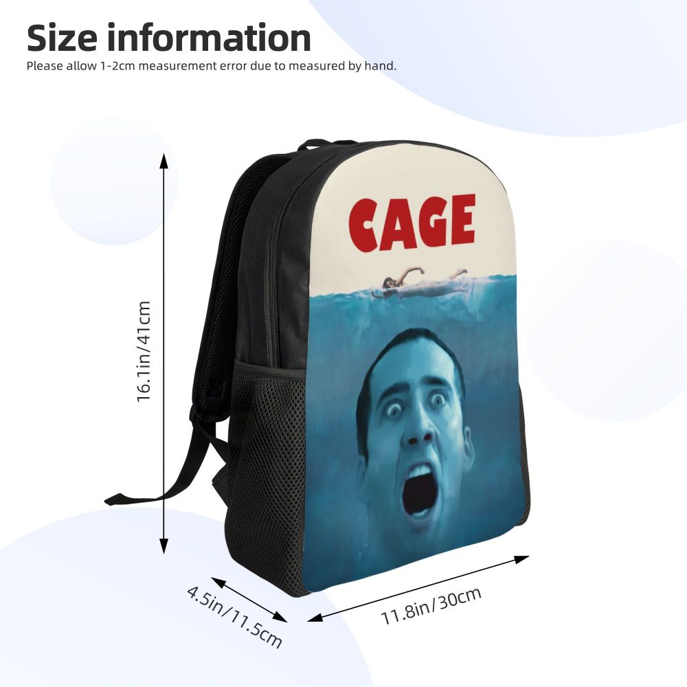 Custom Nicolas Cage Meme Laptop Backpack Women Men Basic Bookbag for College School Student Funny Bags
