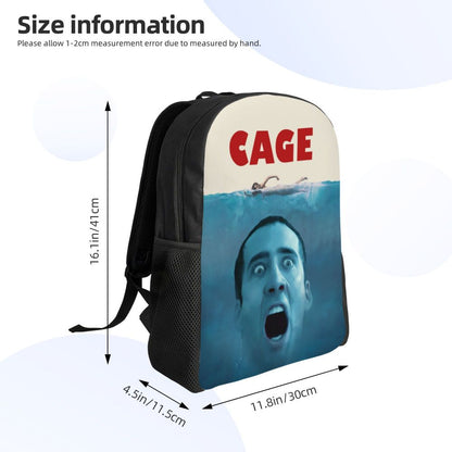 Custom Nicolas Cage Meme Laptop Backpack Women Men Basic Bookbag for College School Student Funny Bags