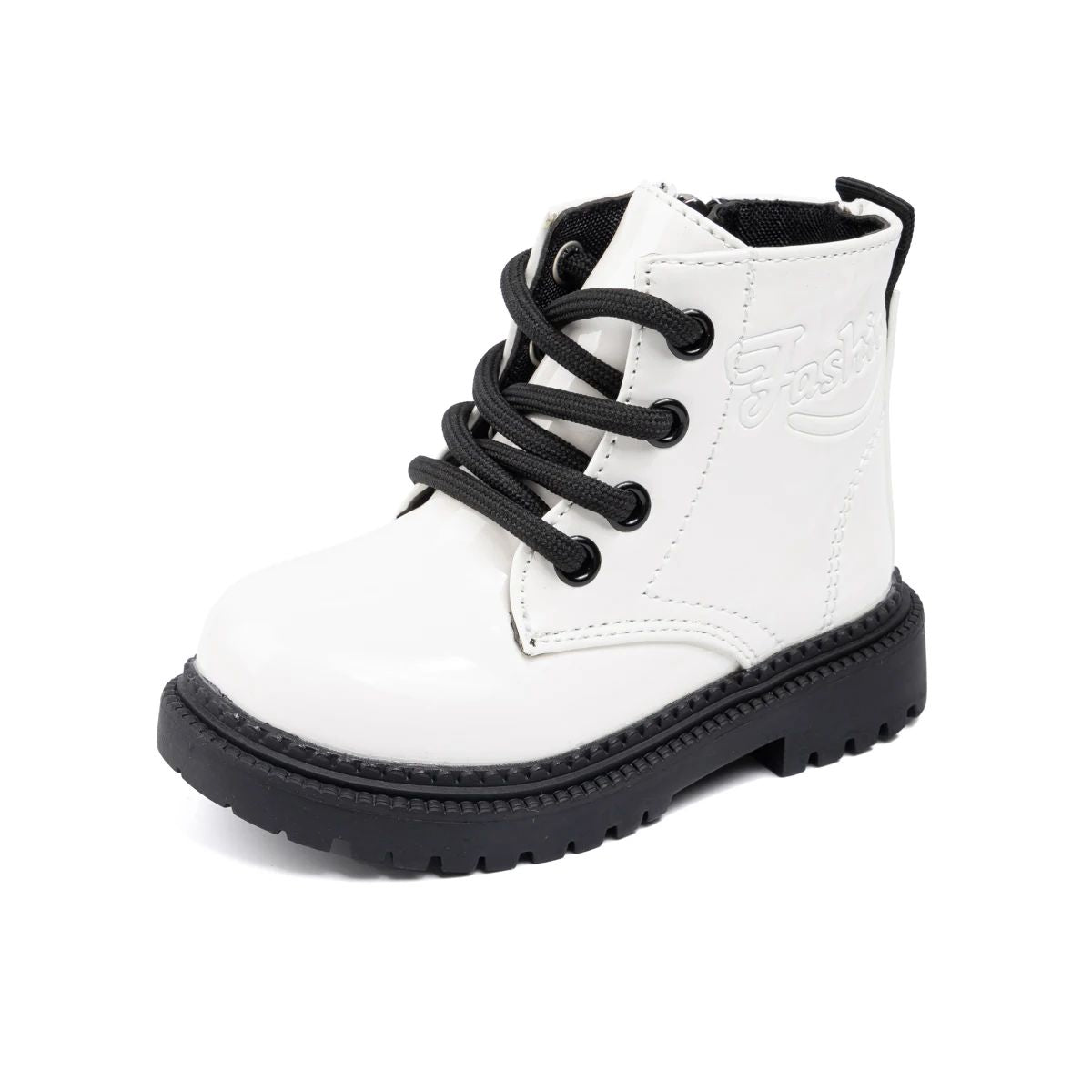 Autumn and Winter Children's Shoes Waterproof PU Leather Children's Boots Fashion Toddler Lace-up Zip High Boots Boys Girls