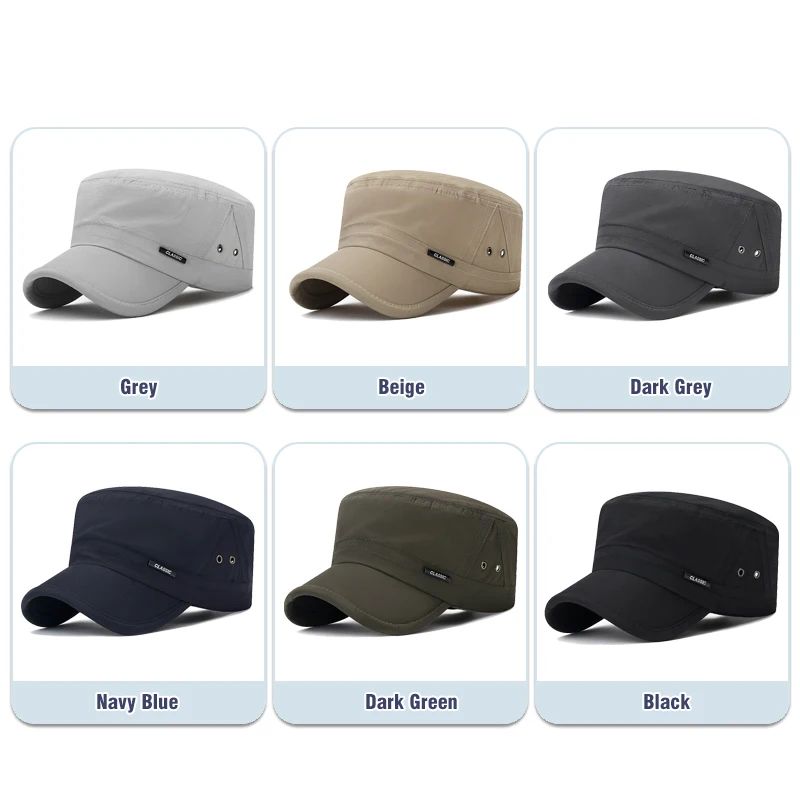 New Mens and Womens Flat Cap Venting Holes On The Military Academy Cadet Caps Fashionable Classic Outdoor Casual Sport Sun Hat