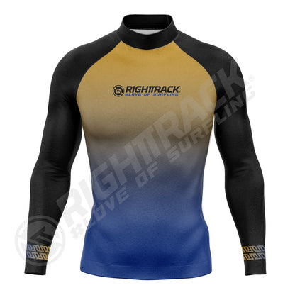 New Men's Surfing Shirt Camouflage Gradient Lycra Rashguard RIGHTTRACK Surf Sportswear Beach UV Protection Swimwear UPF50