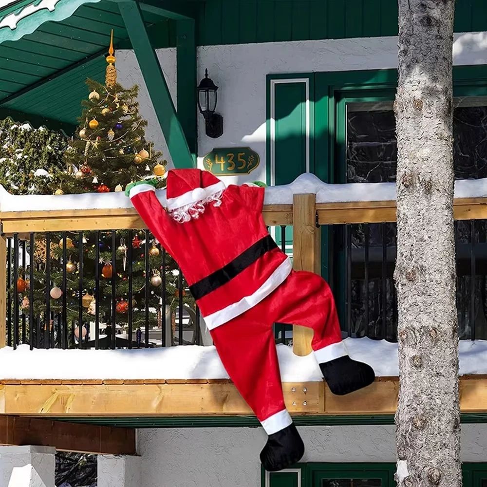 Climbing Santa Claus for Climbing Window, Balcony, Roof, Chimney, Home Christmas Decoration Hanging Santa Claus Outdoor Decor