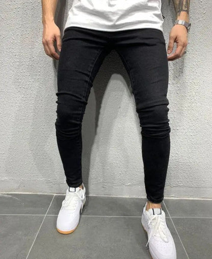 New Style Men's Hip Hop Slim Fit Jeans You And Smooths Your Silhouette Ripped Small Footwear Amazon WISH Badge Plus Size Jeans N