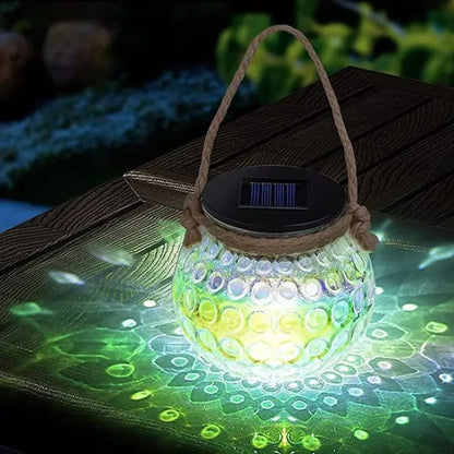Solar-Powered LED Glass Jar Lamp – Outdoor Ambient Atmosphere Lighting