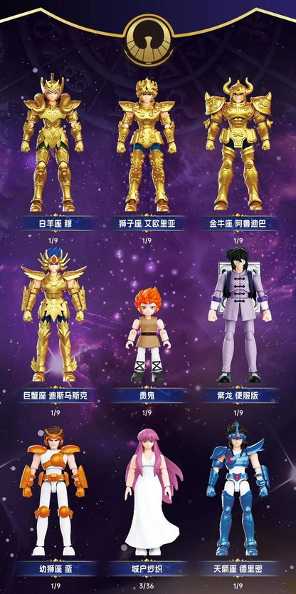 Boneco de Ação Blokees Galaxy Versão Gold Saint Libra Dohko Sagitário Campeão Seiya Mu Aiolia Brinquedos de Montar Presente Infantil