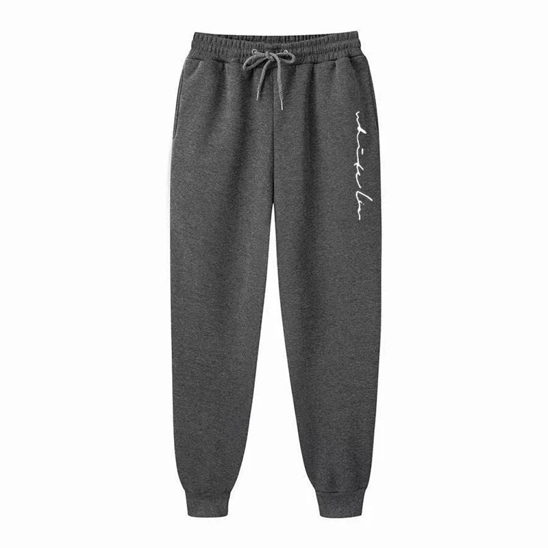 Men Loose Letter Printed Casual Long Pants Men Fashion Drawstring Outdoor Sports Fitness Jogging Sweatpants Fleece Pants
