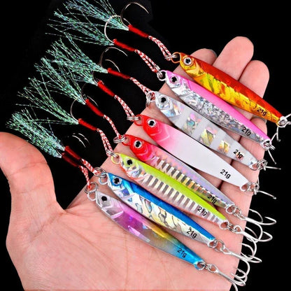 5 unidades de isca artificial de pesca de metal 7g-40g, isca rígida para trolling, isca de pesca para baixo, tralha de pesca de truta, jigs de pesca de truta, iscas de água salgada