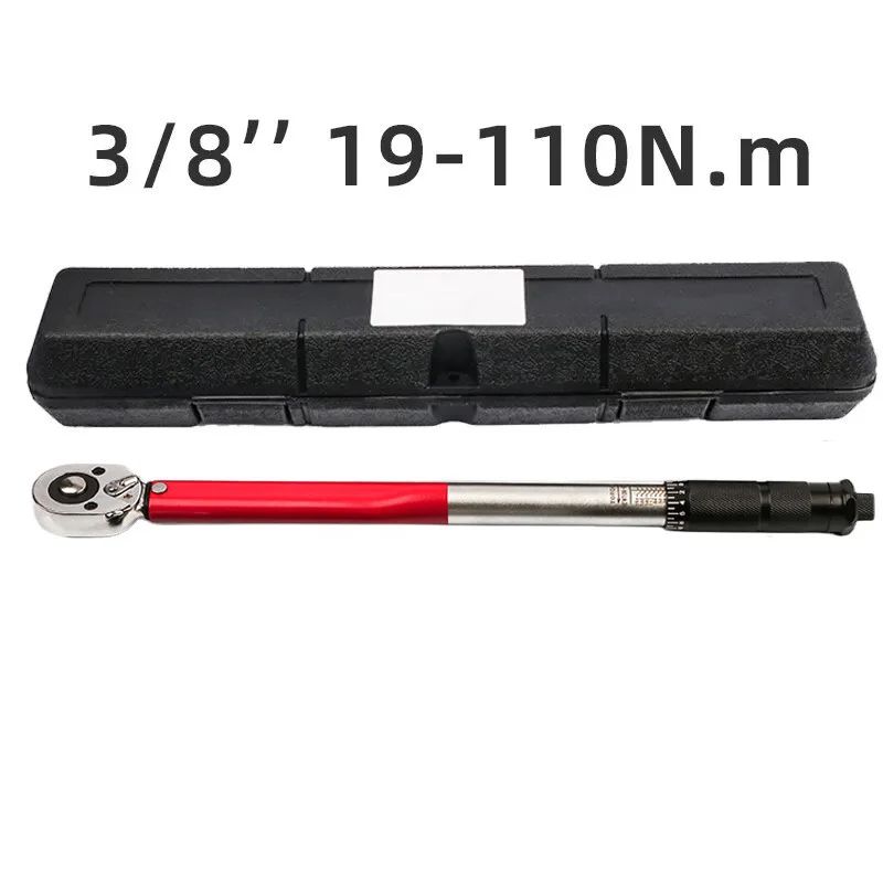 Chave de torque 19-110 N.m 3/8 com catraca reversível precisa Chave de torque profissional para bicicleta, motocicleta e carro