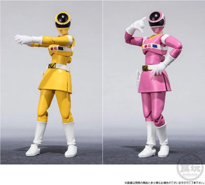 Bandai Genuíno SHODO Super Sentai Anime Figura Denji Sentai Megaranger Brinquedos de Ação Meninos Meninas Presente de Natal Modelo Colecionável