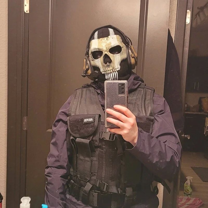 BeauNook Unisex Horror Skull Mask Ghost Call of Duty Latex Headgear Helmet Cosplay Perform Party Masquerade Prop Halloween