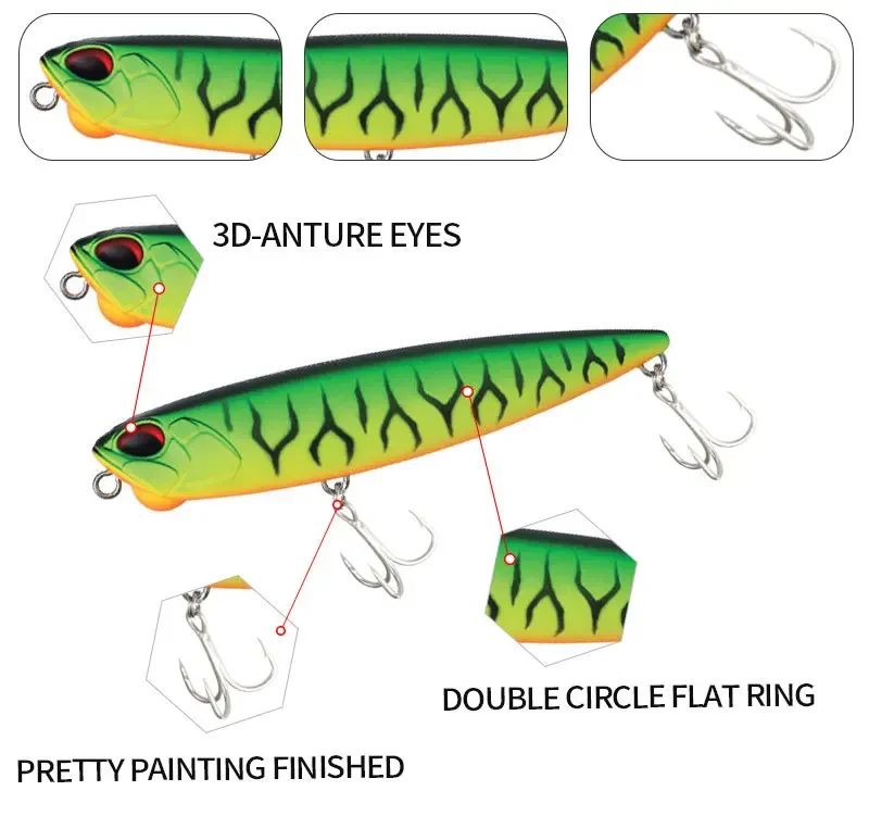 Isca de Pesca Lápis Flutuante 85mm 11g Topwater Walking the Dogs Isca Artificial Rígida Wobbler para Perca e Lúcio de Água Doce