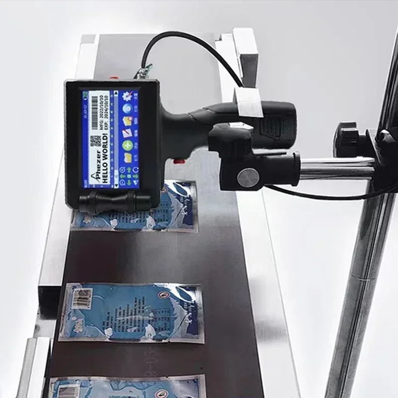 Phezer P15 12.7mm Label Printer QR Bar Batch Code Date Number Logo Expiry Date Handheld Inkjet Printer 28 Languages Portable