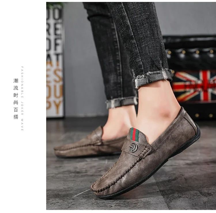 Men Driving Shoe Leather High Quality Breathable Slip on Men Casual Shoes Comfortable Light Men Loafers Formal Men Dress Shoes