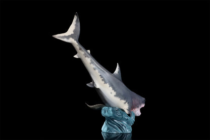 HAOLONGGOOD Megalodon Modelo Coleção de Tubarão Marinho Decoração de Mesa Realista Animal Marinho Pré-histórico Presente de Aniversário para Adultos