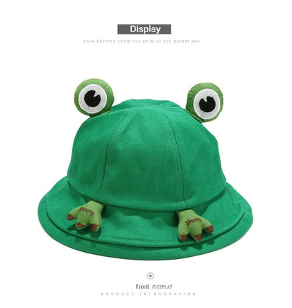 Children Frog Bucket Hat With Ear Panama Fisherman Hats For Men Women Kids Cartoon Cute Summer Outdoor Travel Sun Bob Cap