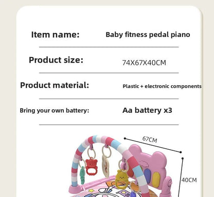 Ginásio de Atividades Musical para Bebês, Tapete de Piano para Engatinhar, Brinquedos, Cobertor de Atividades para Recém-Nascidos, Almofada de Jogo com Pedais, Educação Infantil, Presentes de 0 a 36 Meses